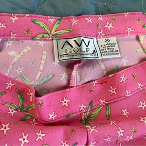 Allyson Whitmore Pink Palm Print Capris